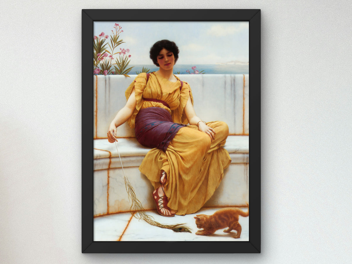 Idleness by John William Godward 1900, Wall Art Print, Fine Art Reproduction, Museum Quality Decor, Poster