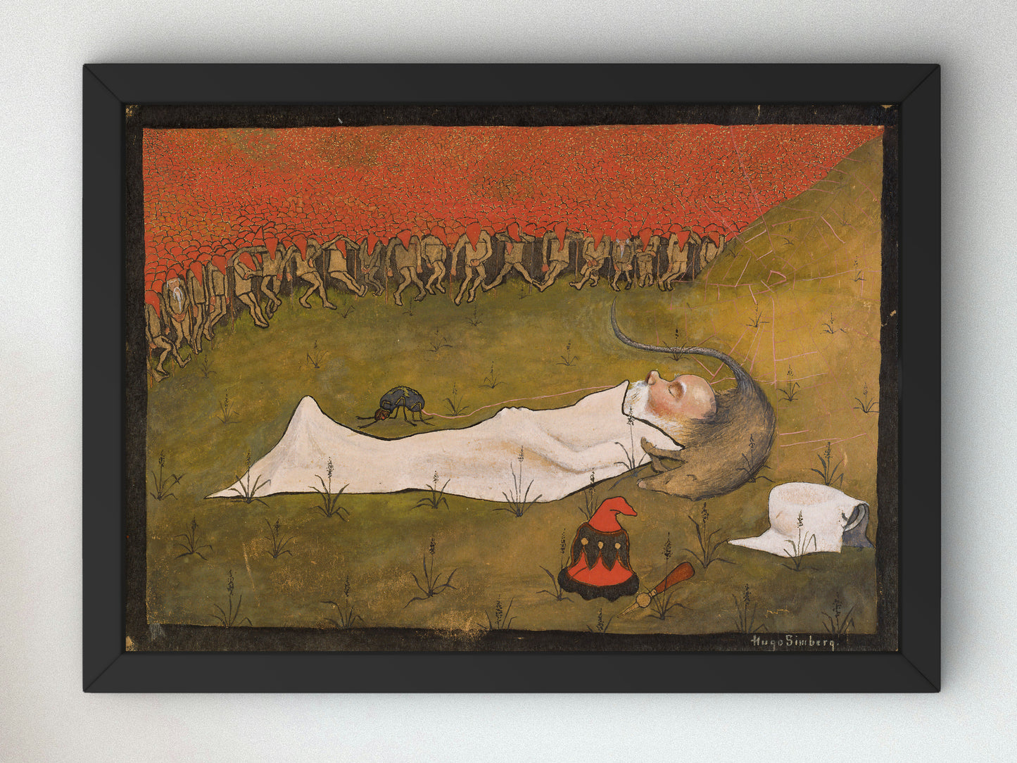 King Hobgoblin Sleeping by Hugo Simberg 1896, Wall Art Print, Fine Art Reproduction, Museum Quality Decor, Poster