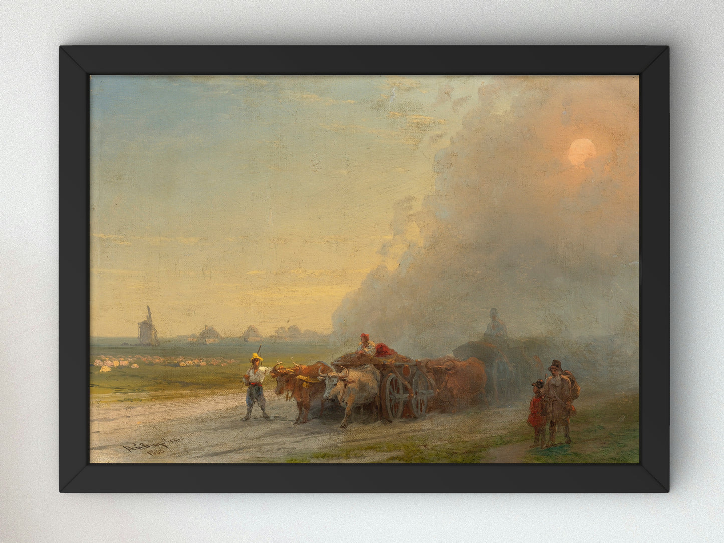 Ox Carts in the Ukrainian Steppe by Ivan Konstantinovich Aivazovsky 1888, Wall Art Print, Fine Art Reproduction, Museum Quality Decor