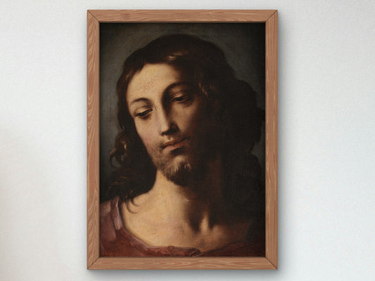 Head of Young Christ by Elisabetta Sirani 1655, Wall Art Print, Fine Art Reproduction, Museum Quality Decor, Poster