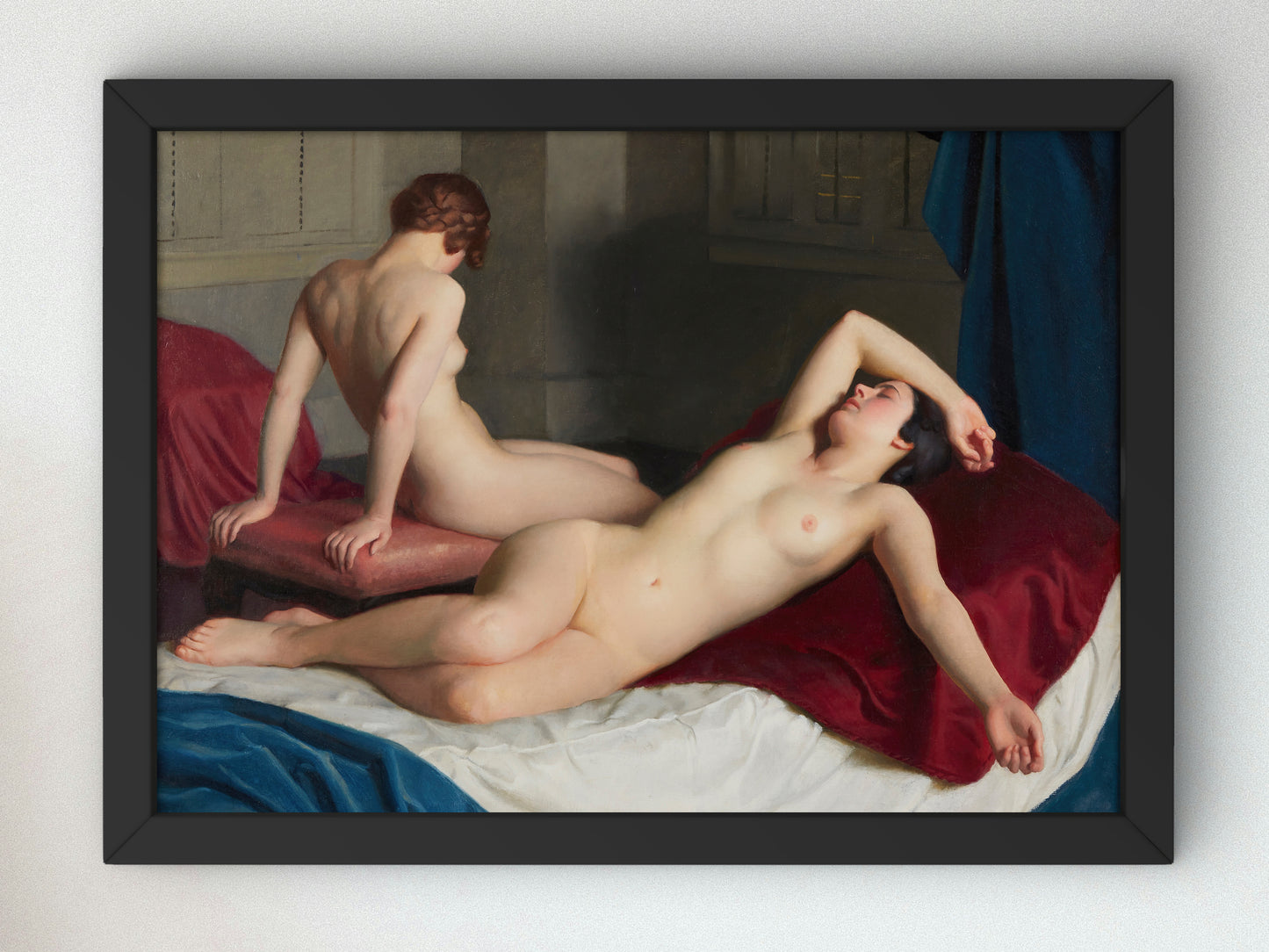 Interior with Two Nudes by William McGregor Paxton 1910, Wall Art Print, Fine Art Reproduction, Museum Quality Decor, Poster
