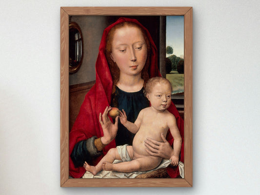 Virgin and Child by Hans Memling 1485, Wall Art Print, Fine Art Reproduction, Museum Quality Decor, Poster