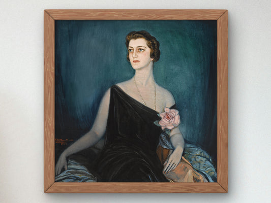 A Portrait of May Fleishhacker by Federico Beltrán Massés 1925, Wall Art Print, Fine Art Reproduction, Museum Quality Decor, Poster