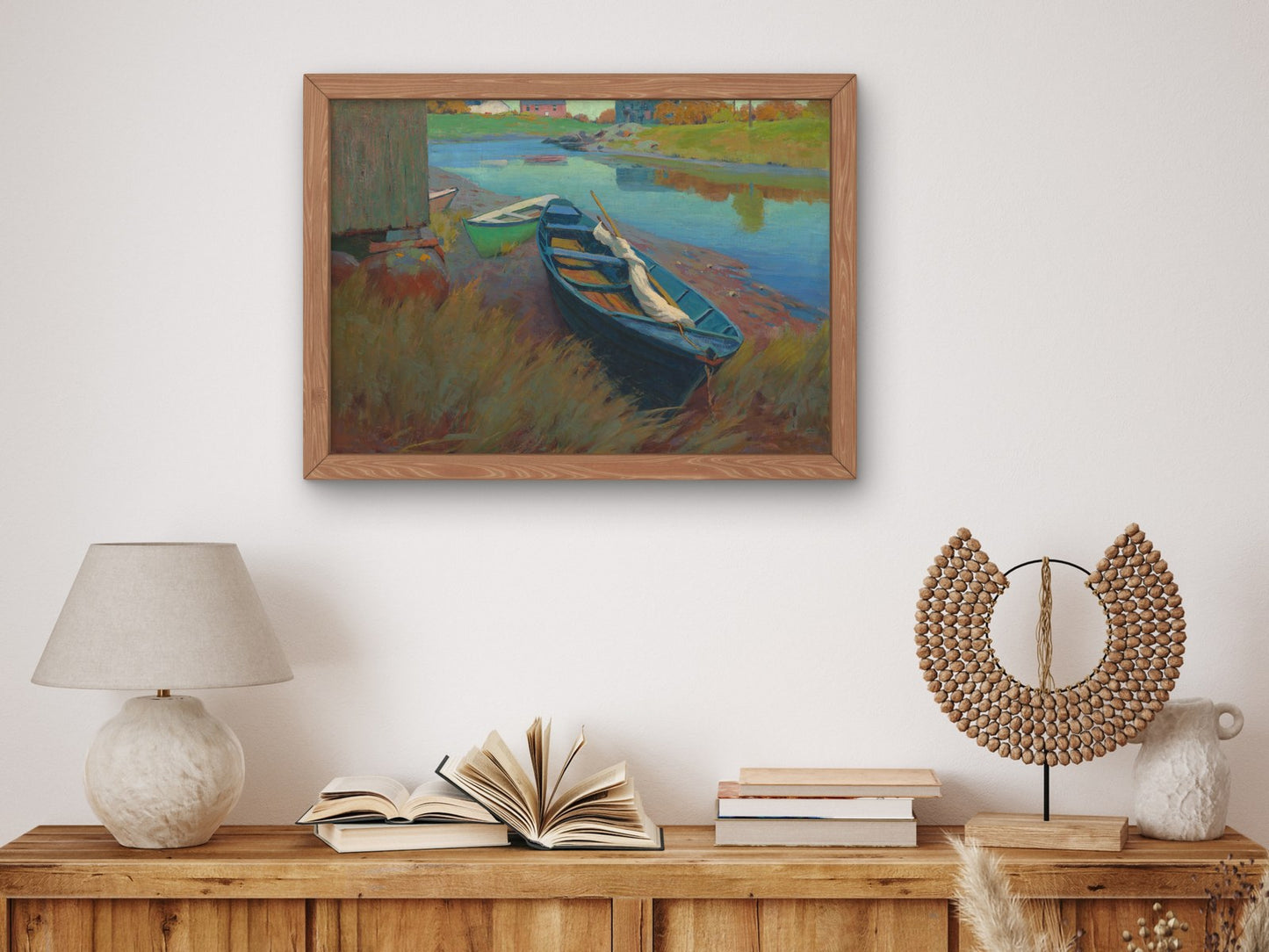 Boats at Rest by Arthur Wesley Dow 1895, Wall Art Print, Fine Art Reproduction, Museum Quality Decor, Poster