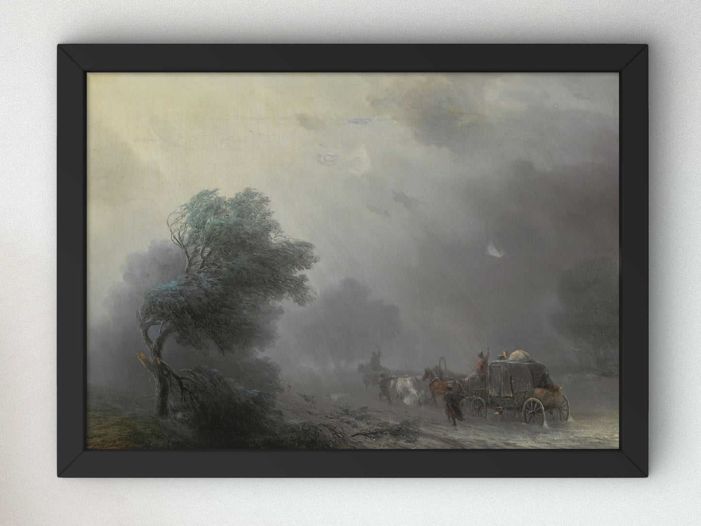 Carriage in a Storm by Ivan Konstantinovich Aivazovsky, Wall Art Print, Fine Art Reproduction, Museum Quality Decor, Poster