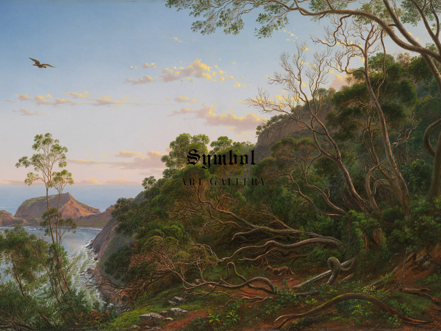 Tea Trees near Cape Schanck Victoria by Eugene von Guérard 1865, Wall Art Print, Fine Art Reproduction, Museum Quality Decor, Poster