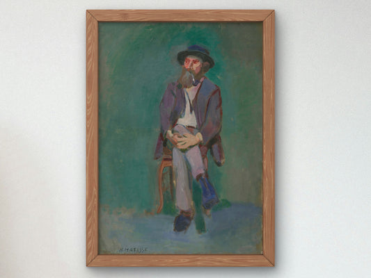Seated Man by Henri Matisse 1900, Wall Art Print, Fine Art Reproduction, Museum Quality Decor, Poster
