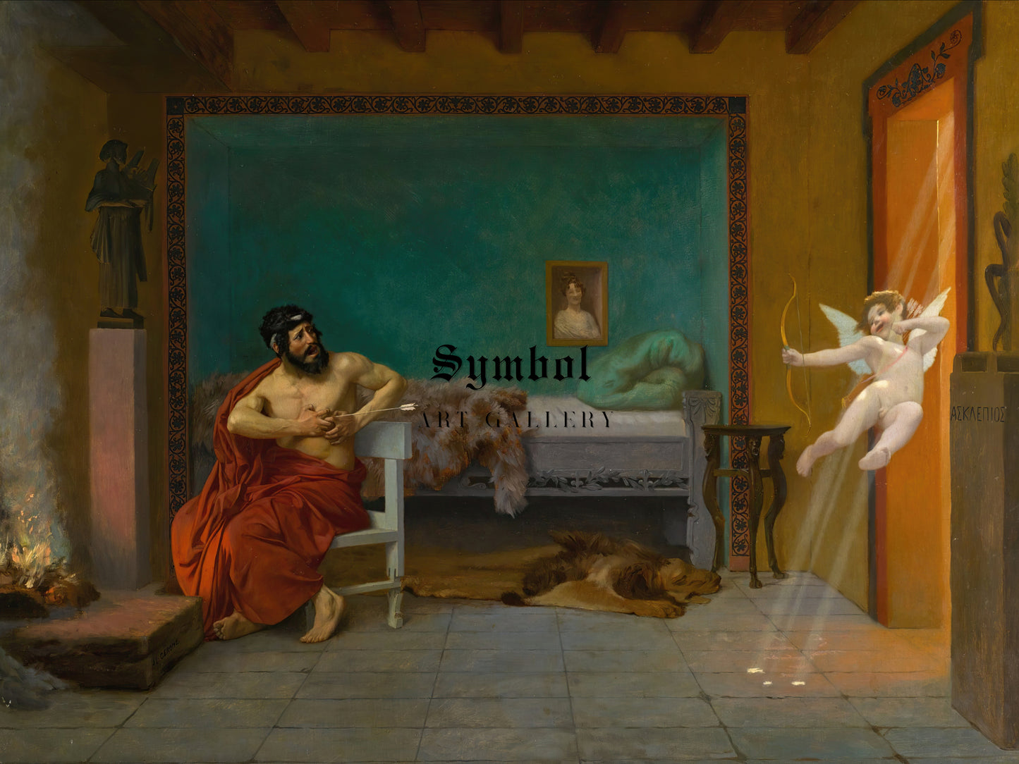 Cupid Runs out the Door by Jean Léon Gérôme 1880, Wall Art Print, Fine Art Reproduction, Museum Quality Decor, Poster