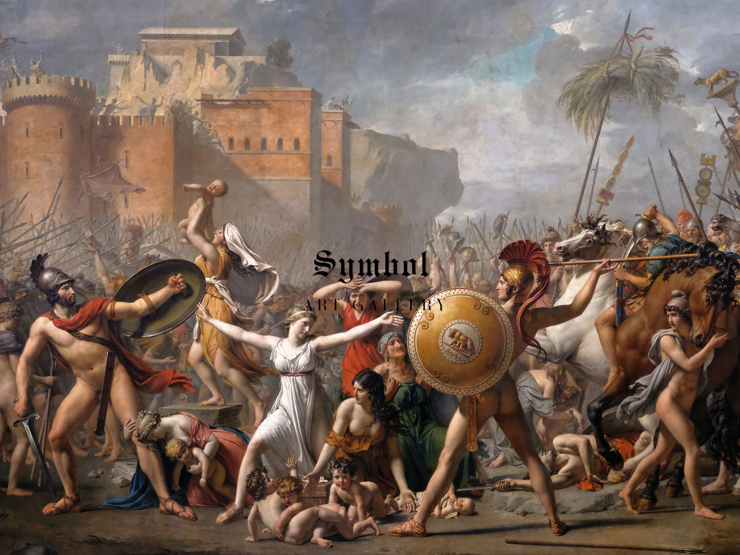 The Intervention of the Sabine Women by Jacques Louis David 1799, Wall Art Print, Fine Art Reproduction, Museum Quality Decor, Poster