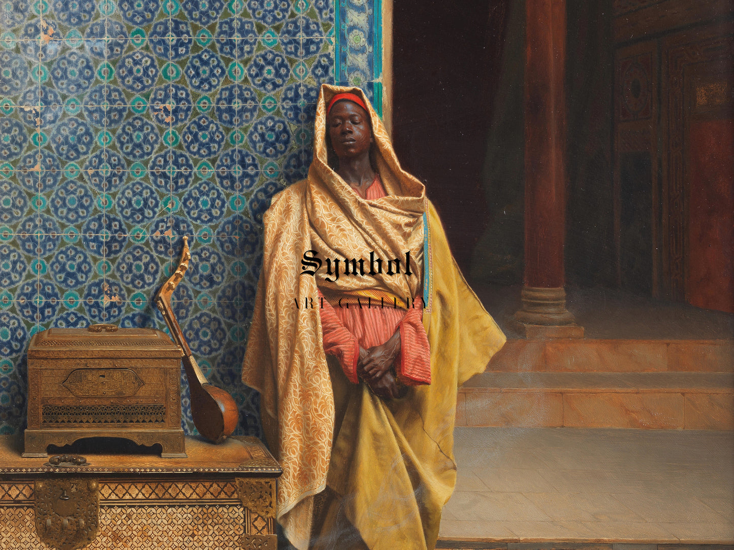 At the Mosque by Ludwig Deutsch 1895, Wall Art Print, Fine Art Reproduction, Museum Quality Decor, Poster