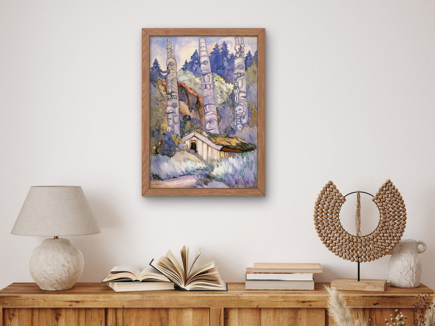Haida Totems, Cha atl, Queen Charlotte Island by Emily Carr 1912, Wall Art Print, Fine Art Reproduction, Museum Quality Decor, Poster