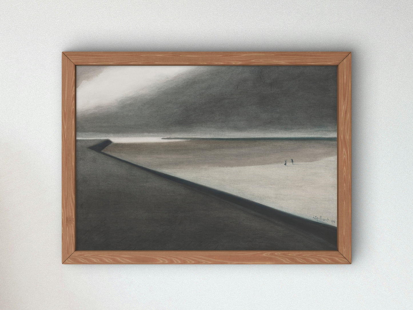 Digue and Beach by Léon Spilliaert 1907, Wall Art Print, Fine Art Reproduction, Museum Quality Decor, Poster