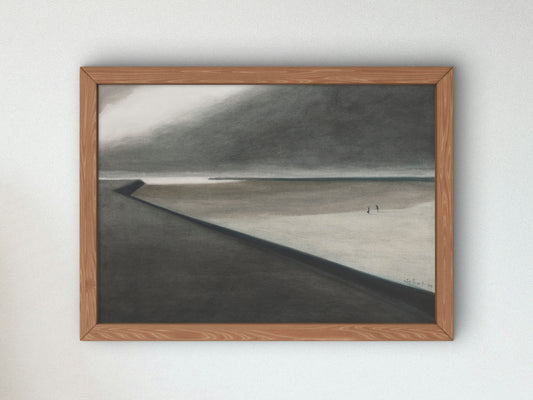 Digue and Beach by Léon Spilliaert 1907, Wall Art Print, Fine Art Reproduction, Museum Quality Decor, Poster