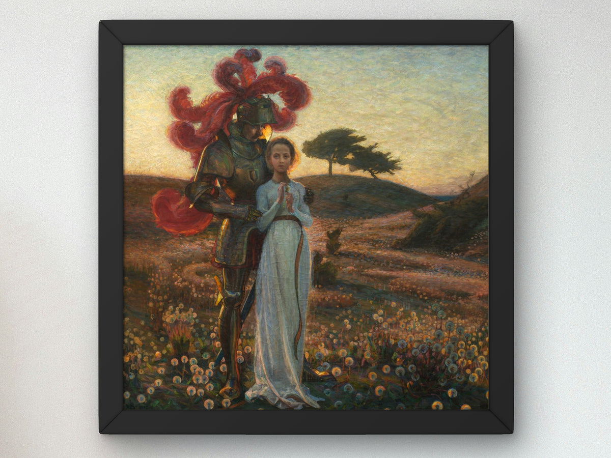 The Knight and the Maiden by Richard Bergh 1897, Wall Art Print, Fine Art Reproduction, Museum Quality Decor, Poster