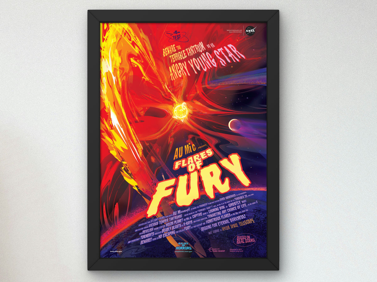 Flares of Fury by NASA 2020, Wall Art Print, Fine Art Reproduction, Museum Quality Decor, Poster