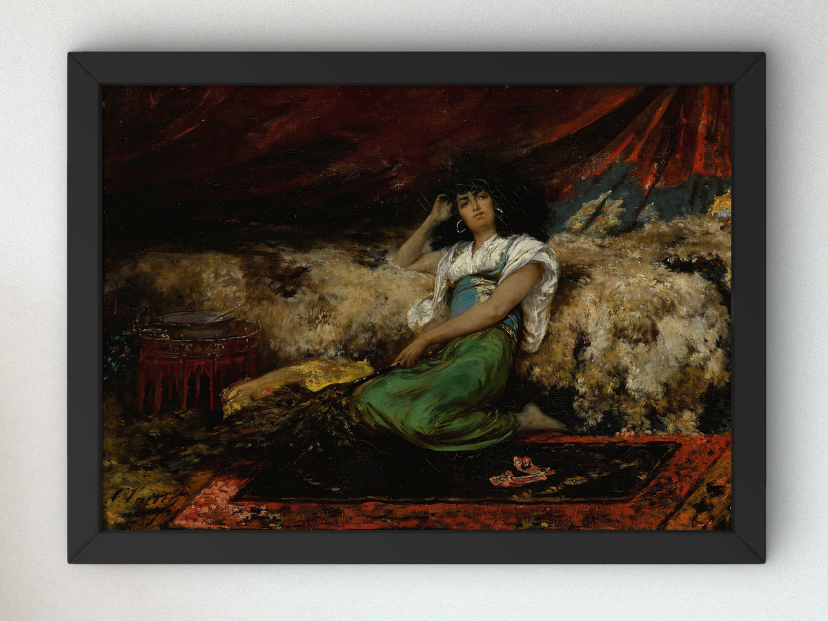 The Peacock Fan by Georges Jules Victor Clairin, Wall Art Print, Fine Art Reproduction, Museum Quality Decor, Poster