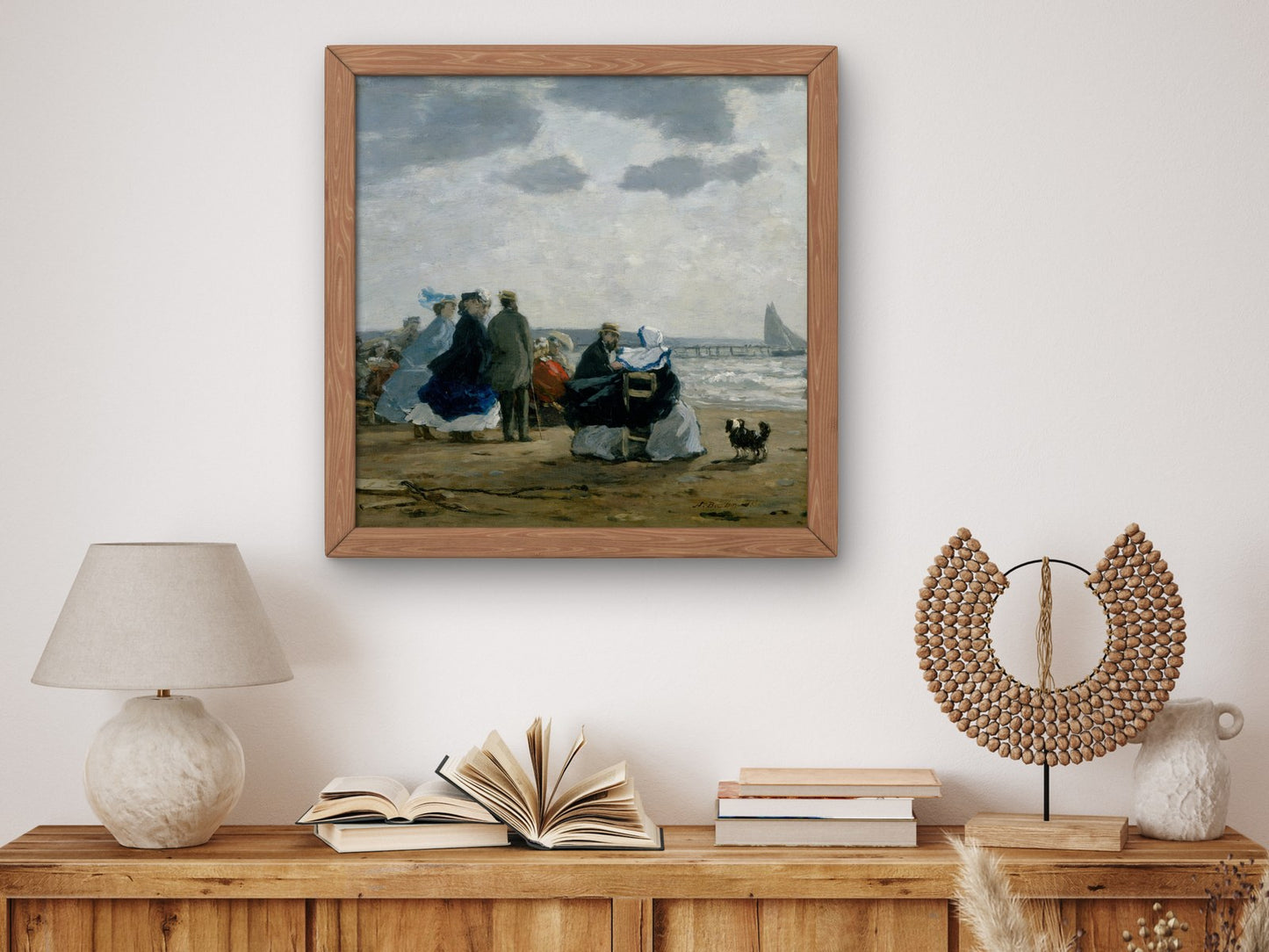 On the Beach Dieppe by Eugène Boudin 1864, Wall Art Print, Fine Art Reproduction, Museum Quality Decor, Poster