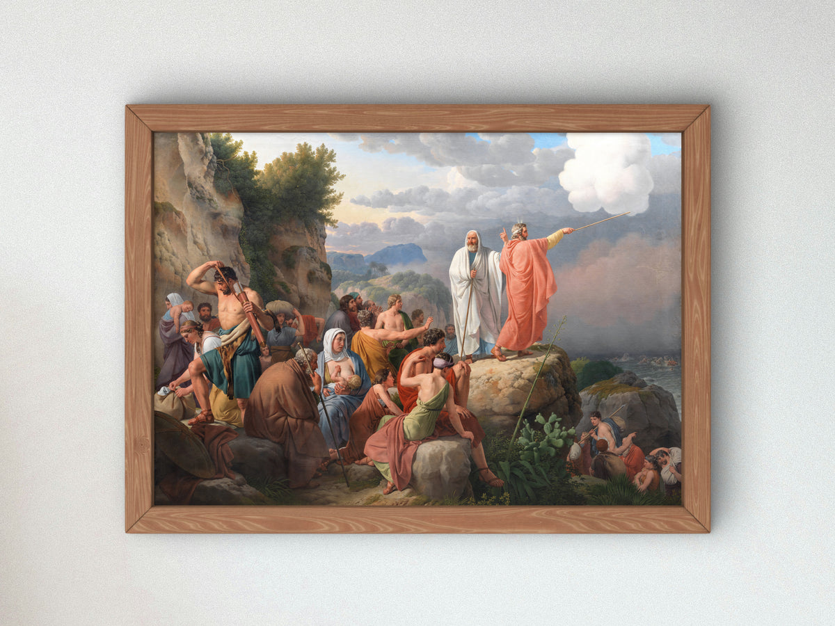 Moses Commands the Red Sea to Return and Pharaoh's Army Is Submerged by Christoffer Wilhelm Eckersberg 1815, Wall Art Print