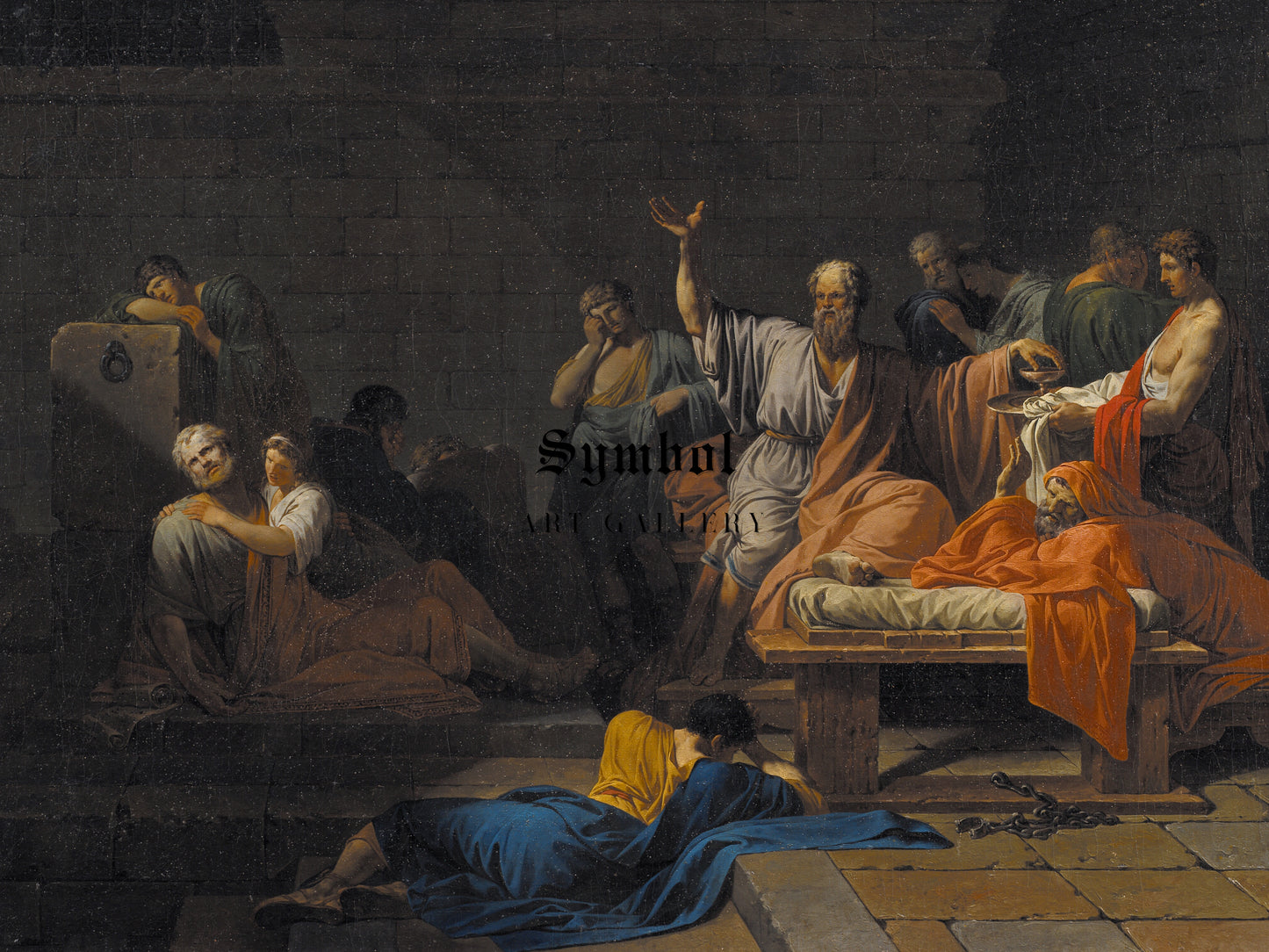 The Death of Socrates by Jean François Pierre Peyron 1786, Wall Art Print, Fine Art Reproduction, Museum Quality Decor, Poster