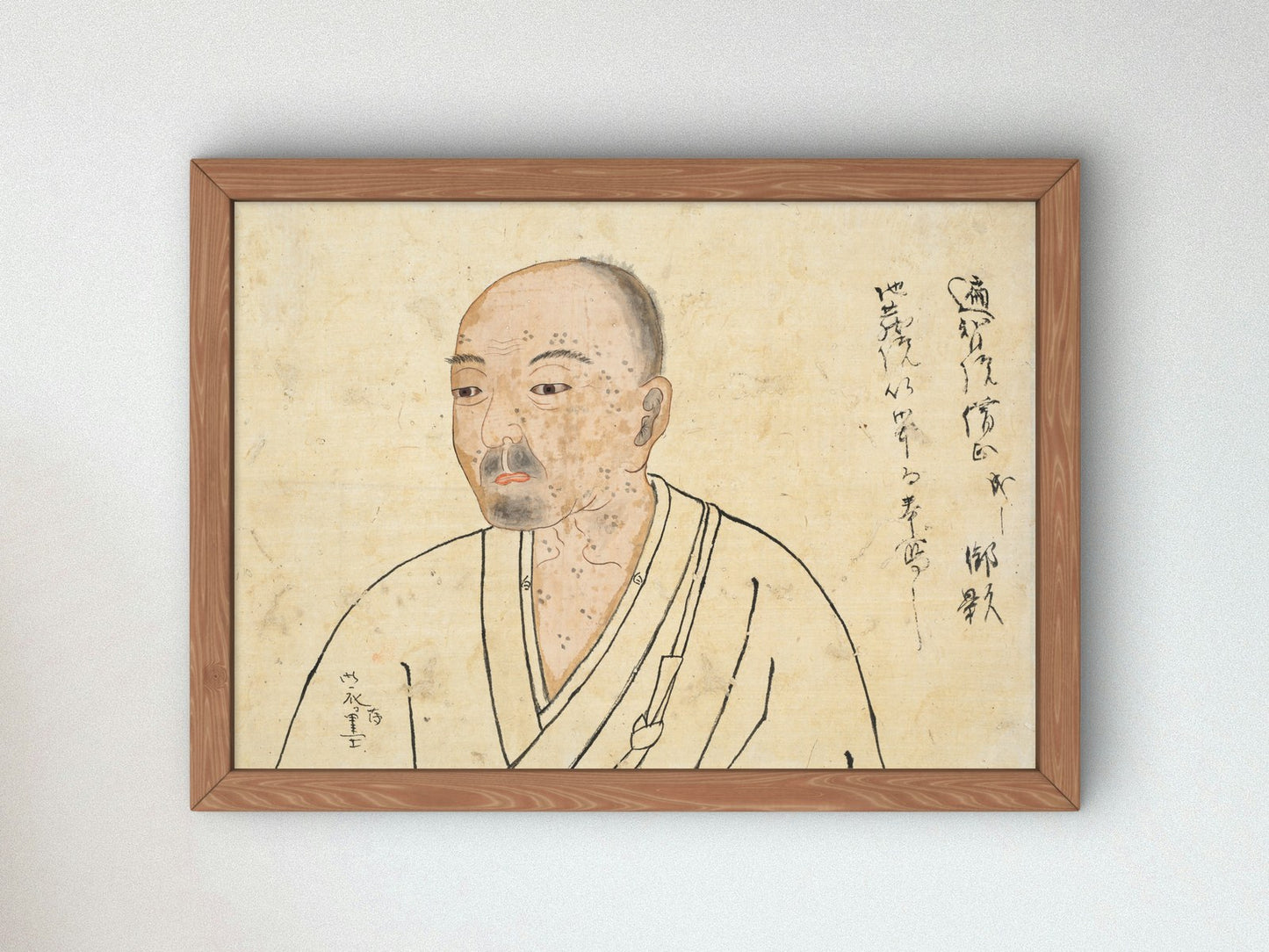 Portrait Study of Seigen by Unknown Japanese Artist 1300, Wall Art Print, Fine Art Reproduction, Museum Quality Decor, Poster