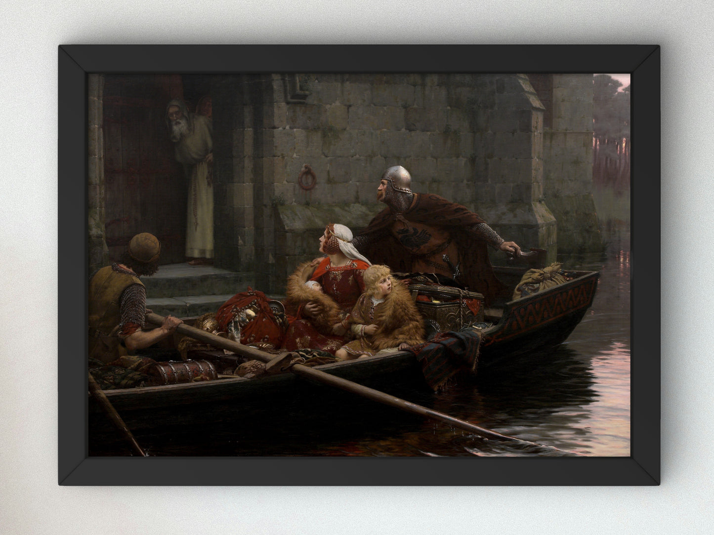 In Time Of Peril by Edmund Blair Leighton, Wall Art Print, Fine Art Reproduction, Museum Quality Decor, Poster