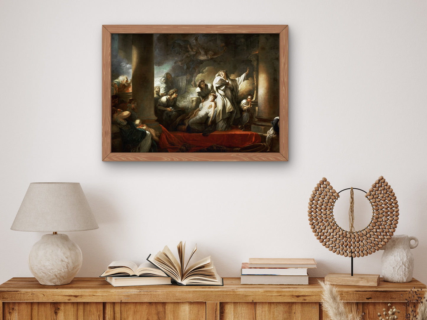 Coresus Sacrificing Himself to Save Callirhoe by Jean Honoré Fragonard 1765, Wall Art Print, Fine Art Reproduction, Museum Quality Decor
