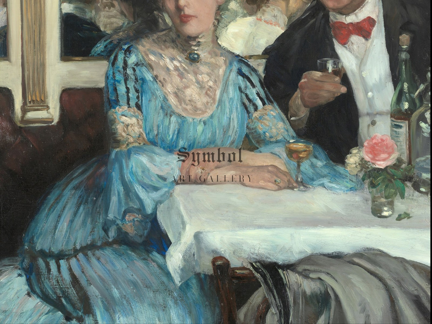 At Mouquin's by William Glackens 1905, Wall Art Print, Fine Art Reproduction, Museum Quality Decor, Poster