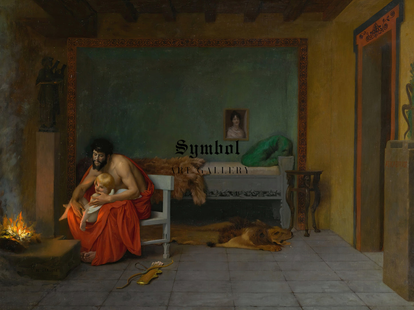 Cupid's Shivering Limbs the Embers Warm by Jean Léon Gérôme, Wall Art Print, Fine Art Reproduction, Museum Quality Decor, Poster