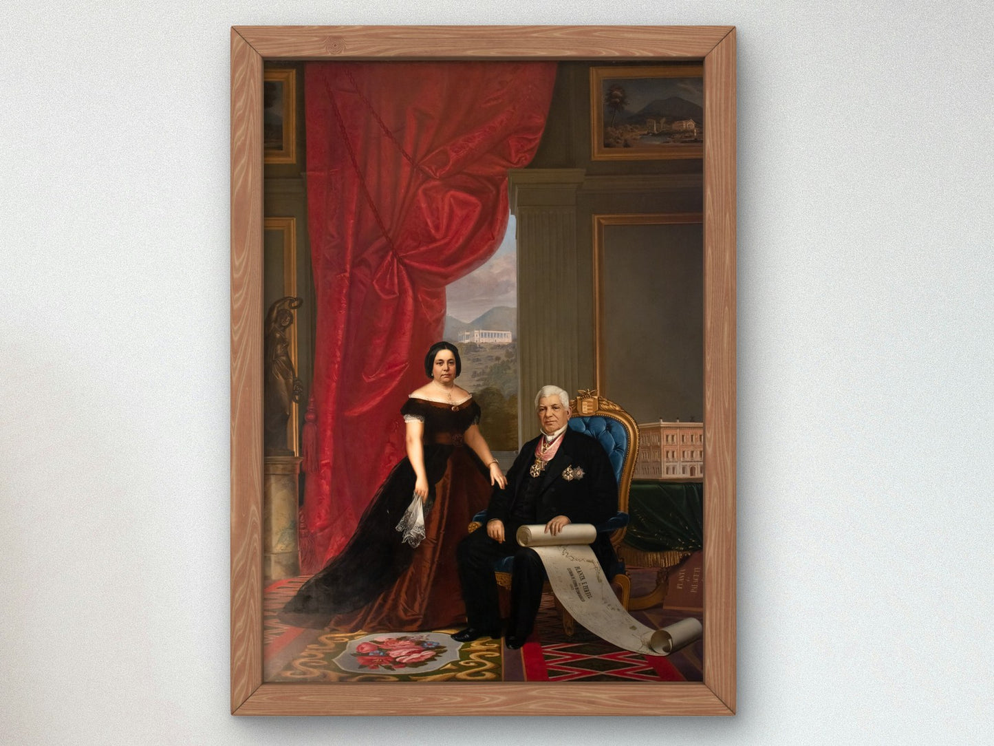 Baron and Baroness of Nova Friburgo by Emil Bauch 1835, Wall Art Print, Fine Art Reproduction, Museum Quality Decor, Poster