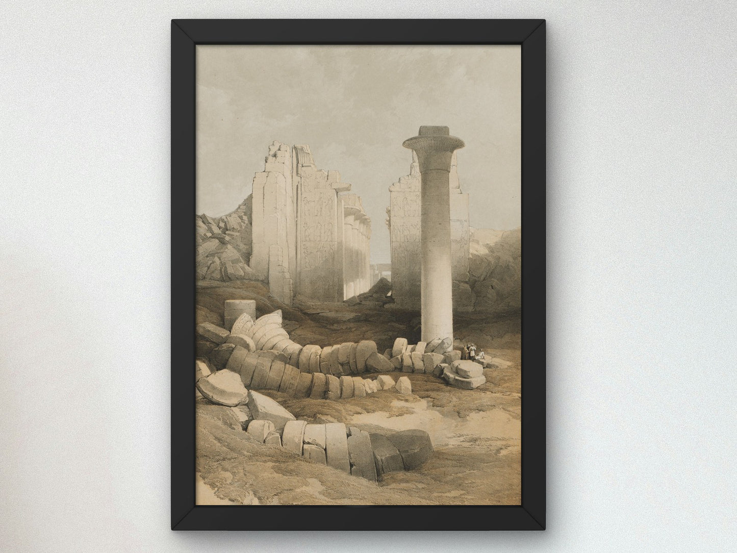Karnak by David Roberts 1848, Wall Art Print, Fine Art Reproduction, Museum Quality Decor, Poster