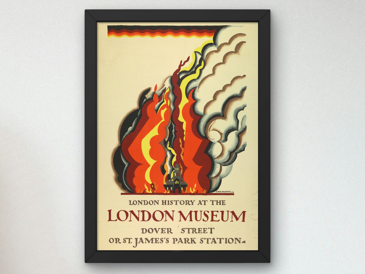 London History at the London Museum by Edward McKnight Kauffer 1922, Wall Art Print, Fine Art Reproduction, Museum Quality Decor, Poster