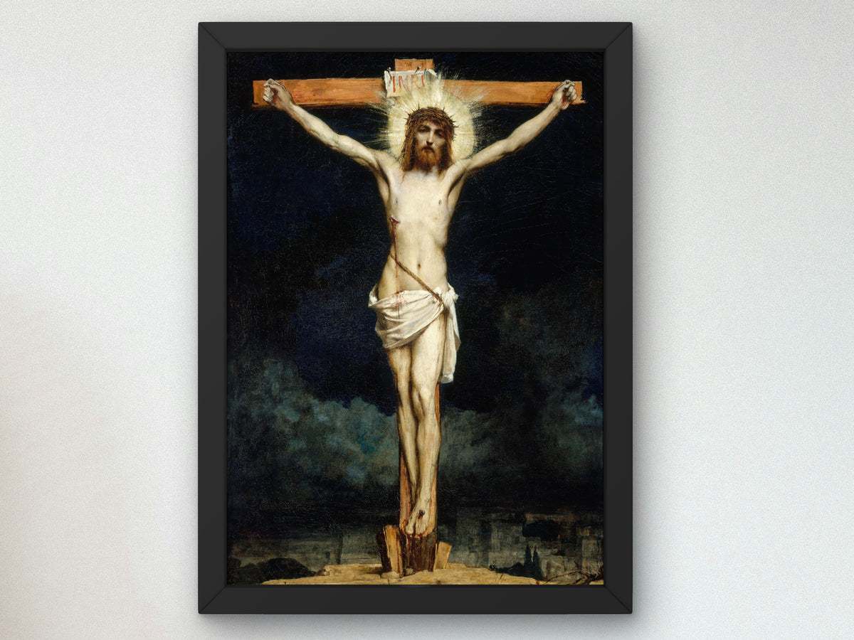 Christ on the Cross by Jules Elie Delaunay 1881, Wall Art Print, Fine Art Reproduction, Museum Quality Decor, Poster