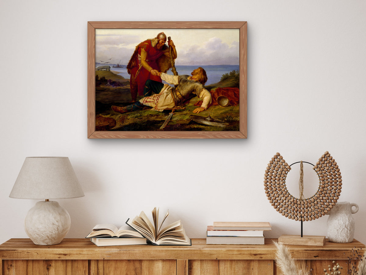 Hjalmar Parting from Orvar Odd after the Fight on Samsö by Mårten Eskil Winge 1866, Wall Art Print, Fine Art Reproduction, Museum Quality