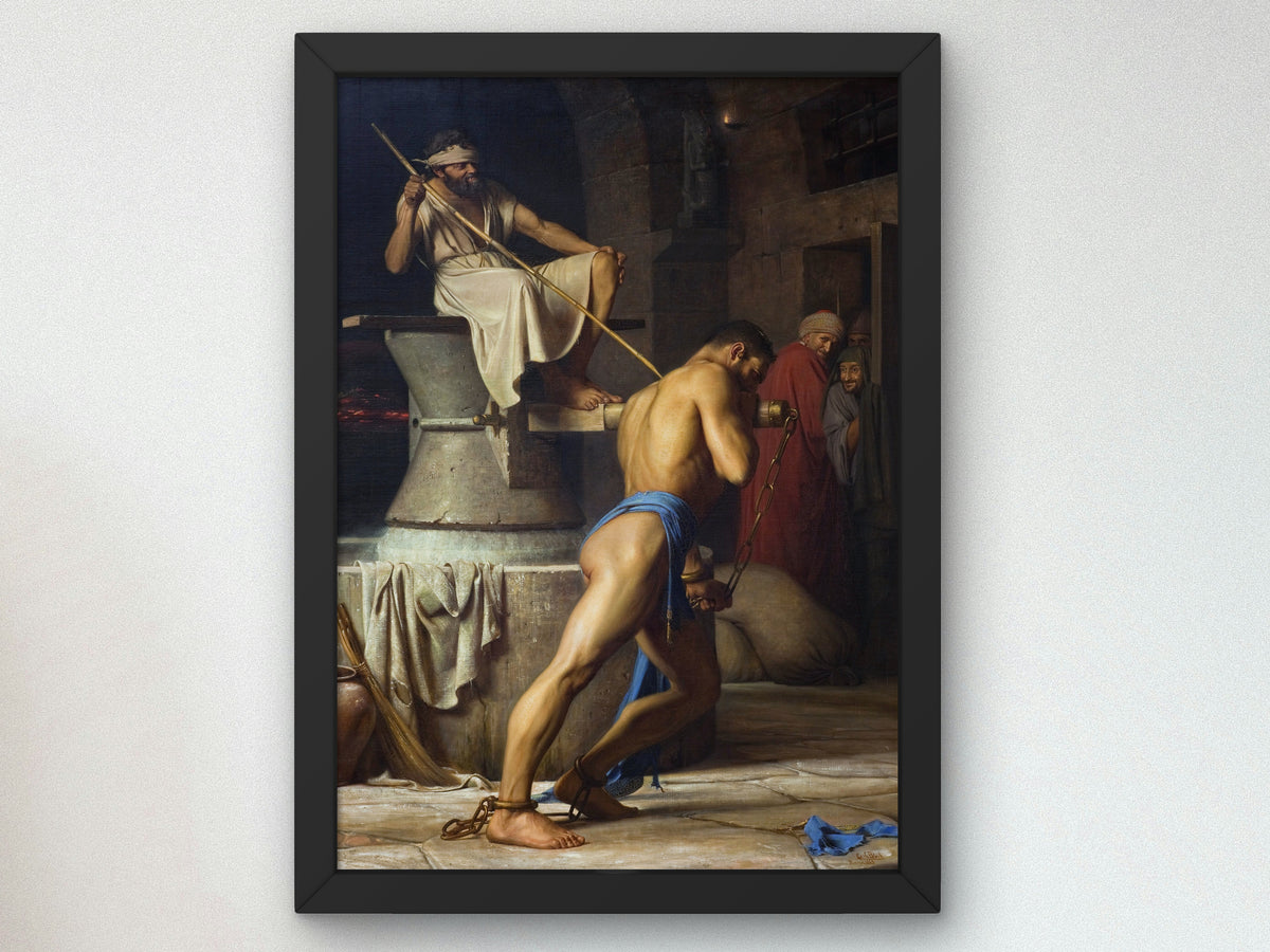 Samson and the Philistines by Carl Bloch 1863, Wall Art Print, Fine Art Reproduction, Museum Quality Decor, Poster