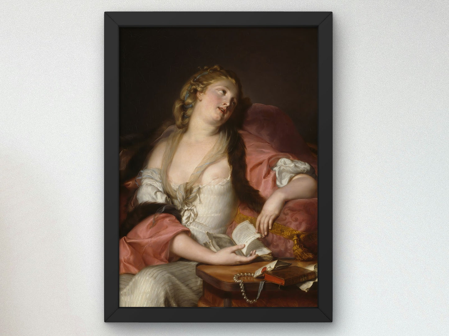 Lady Reading the Letters of Heloise and Abelard by Bernard d'Agesci 1780, Wall Art Print, Fine Art Reproduction, Museum Quality Decor