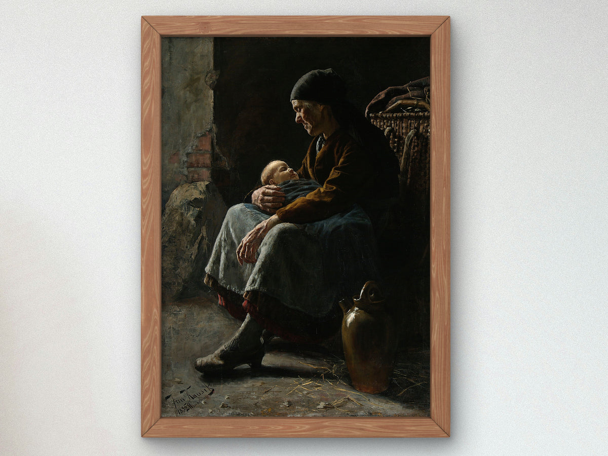 Granny's Treasure by Jan Kauzik 1885, Wall Art Print, Fine Art Reproduction, Museum Quality Decor, Poster