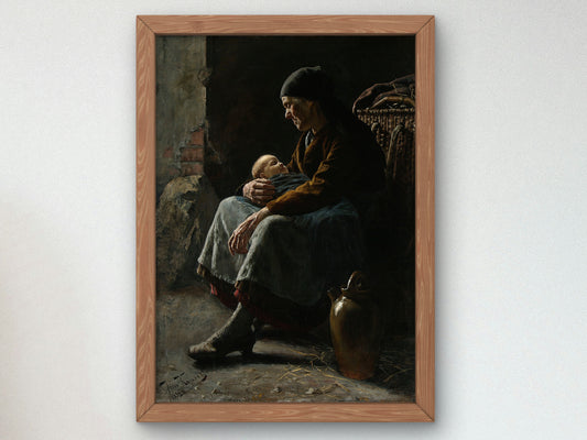 Granny's Treasure by Jan Kauzik 1885, Wall Art Print, Fine Art Reproduction, Museum Quality Decor, Poster