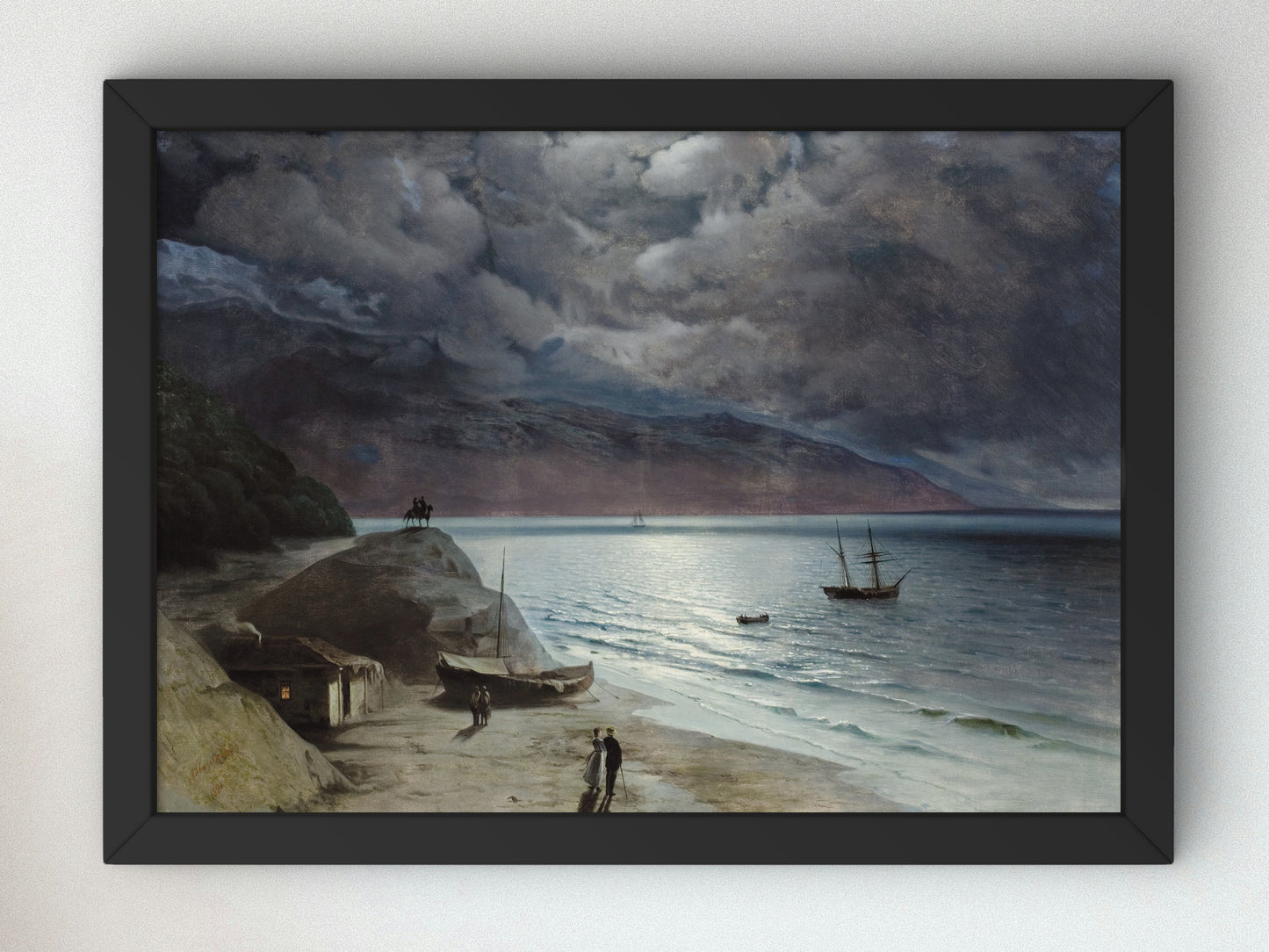 Night at Gurzuf by Ivan Konstantinovich Aivazovsky 1891, Wall Art Print, Fine Art Reproduction, Museum Quality Decor, Poster