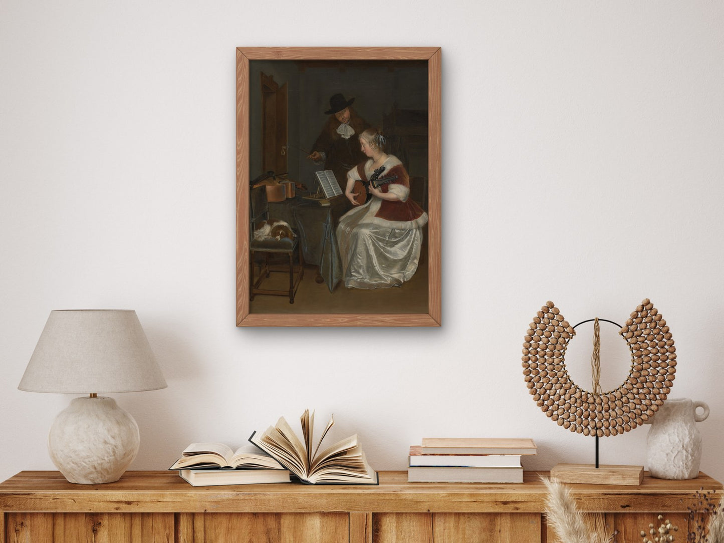 The Music Lesson by Gerard ter Borch 1670, Wall Art Print, Fine Art Reproduction, Museum Quality Decor, Poster