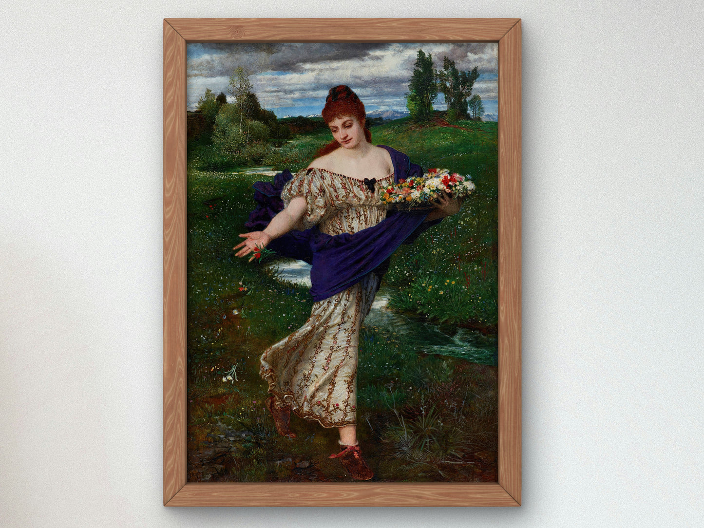 Flora, Scattering Flowers by Arnold Böcklin 1875, Wall Art Print, Fine Art Reproduction, Museum Quality Decor, Poster