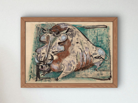 Warthog by John Galloway 1950, Wall Art Print, Fine Art Reproduction, Museum Quality Decor, Poster