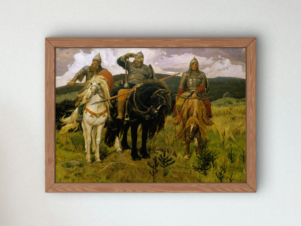 The Bogatyrs by Viktor Vasnetsov 1881, Wall Art Print, Fine Art Reproduction, Museum Quality Decor, Poster