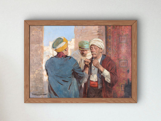 At the Pearl Connoisseur by Feliks Michał Wygrzywalski 1891, Wall Art Print, Fine Art Reproduction, Museum Quality Decor, Poster