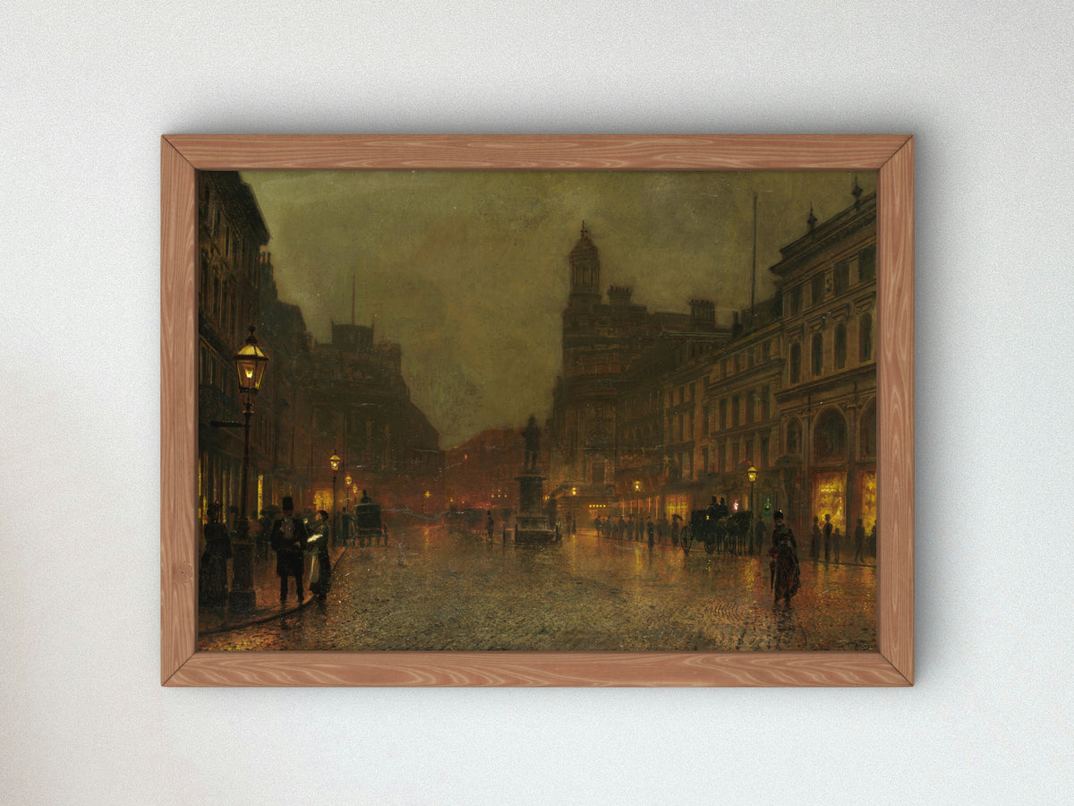 St Ann's Square Manchester by John Atkinson Grimshaw 1887, Wall Art Print, Fine Art Reproduction, Museum Quality Decor, Poster