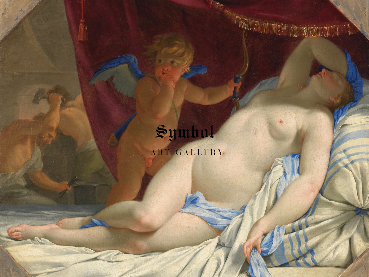 Sleeping Venus by Eustache Le Sueur 1638, Wall Art Print, Fine Art Reproduction, Museum Quality Decor, Poster