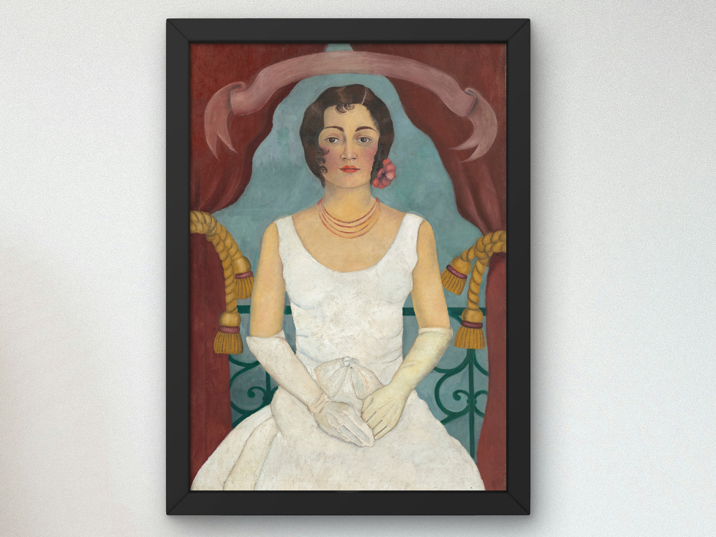 Portrait of a Lady in White by Frida Kahlo 1929, Wall Art Print, Fine Art Reproduction, Museum Quality Decor, Poster