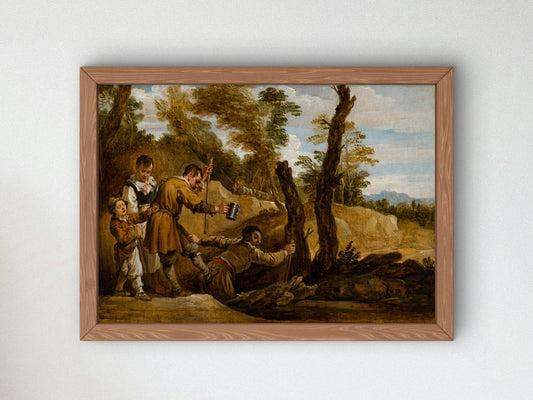 The Blind Leading the Blind by David Teniers the Younger 1655, Wall Art Print, Fine Art Reproduction, Museum Quality Decor, Poster