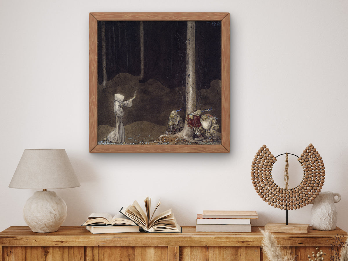 Brother St. Martin and the Three Trolls by John Bauer 1913, Wall Art Print, Fine Art Reproduction, Museum Quality Decor, Poster