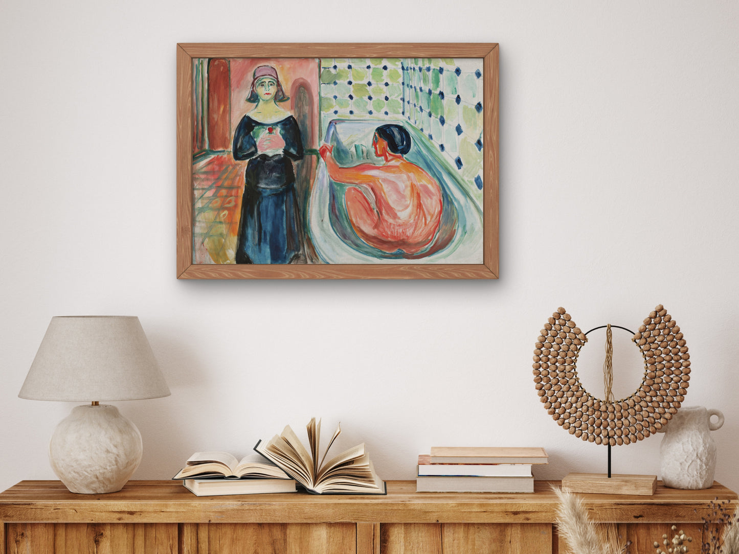 Marat in the Bath and Charlotte Corday by Edvard Munch 1930, Wall Art Print, Fine Art Reproduction, Museum Quality Decor, Poster