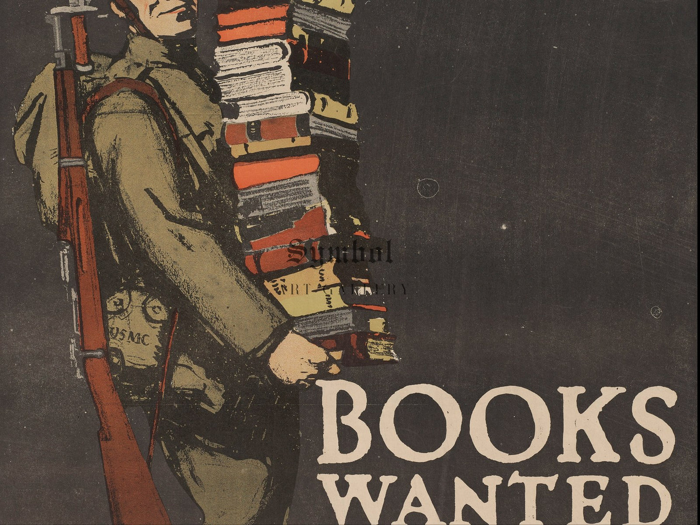 Books Wanted for Our Men in Camp and Over There by Charles Buckles Falls 1918, Wall Art Print, Fine Art Reproduction, Museum Quality Decor